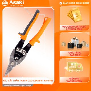 Kéo cắt tôn mũi thẳng asaki chính hãng ak-0335 10inch-250mm chất liệu thép chrome vanadium