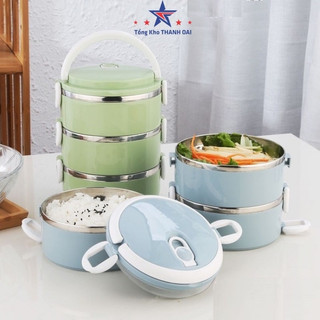 Hộp đựng cơm văn phòng giữ nhiệt, cặp lồng đựng cơm lõi inox cao cấp 4 tầng