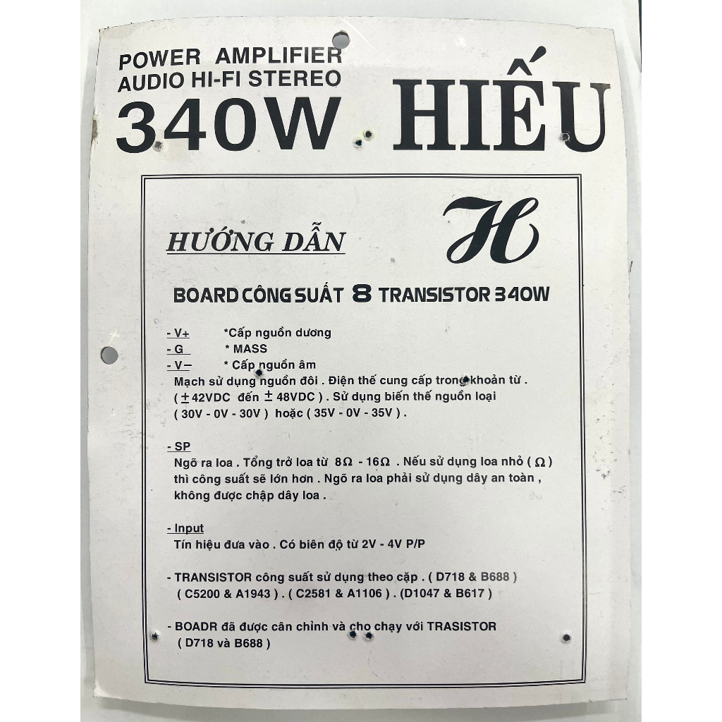 BO CÔNG SUẤT AMPLY 340W