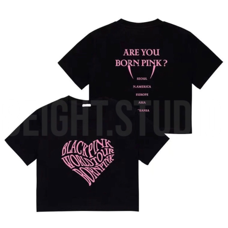 Áo thun tay lỡ Born Pink BlackPink World Tour 2023 cotton form rộng oversize nhiều màu phong cách ulzzang