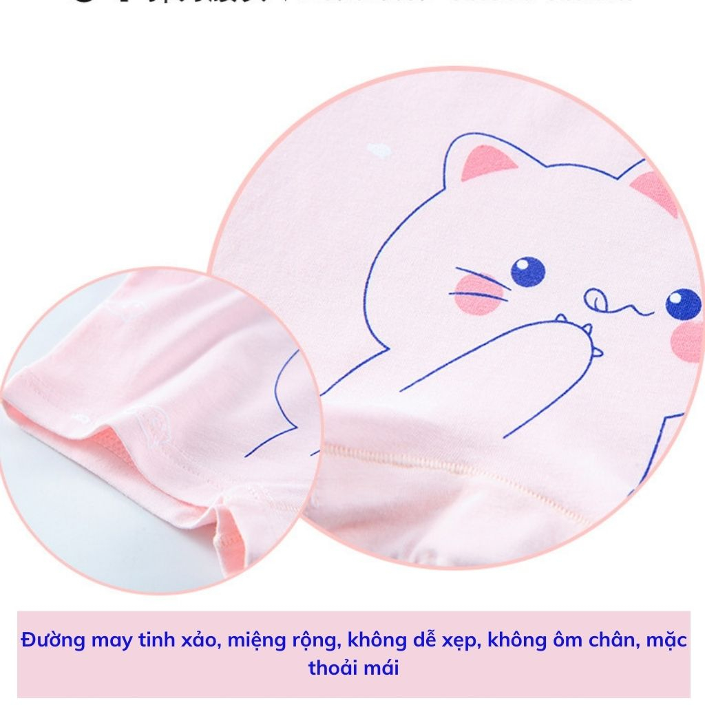 Quần Lót Bé gái Cotton thoáng khí thấm hút tốt, Quần Chíp trẻ em họa tiết siêu cute đáng yêu LANIXA L5502