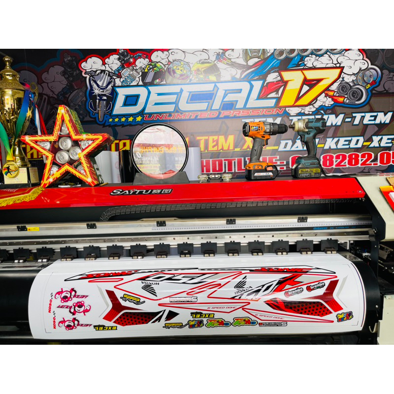 TEM XE SONIC ZIN ĐỎ ĐEN TRẮNG