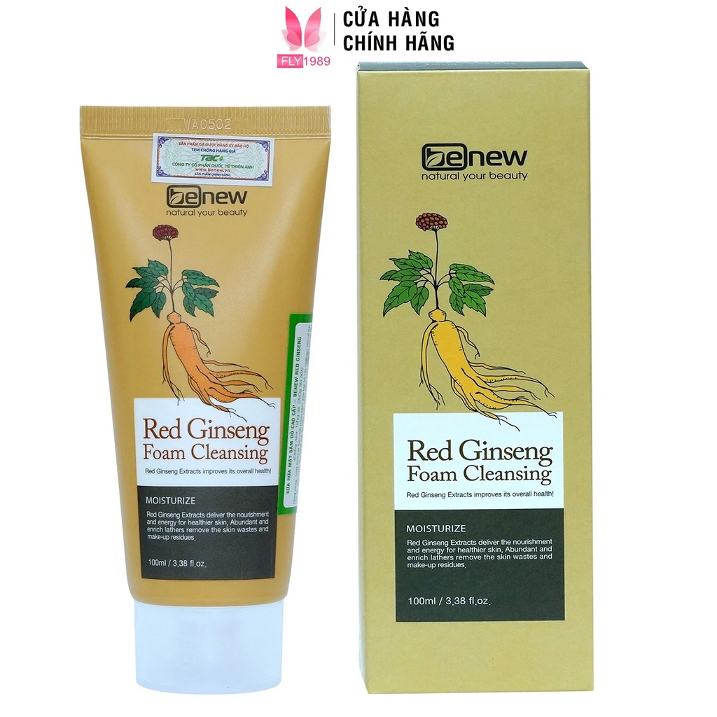 Sữa Rửa Mặt Sâm Xoá Xạm Nám, Dưỡng Trắng Da Benew Hàn quốc 100ml/Hộp- Hàng Chính Hãng