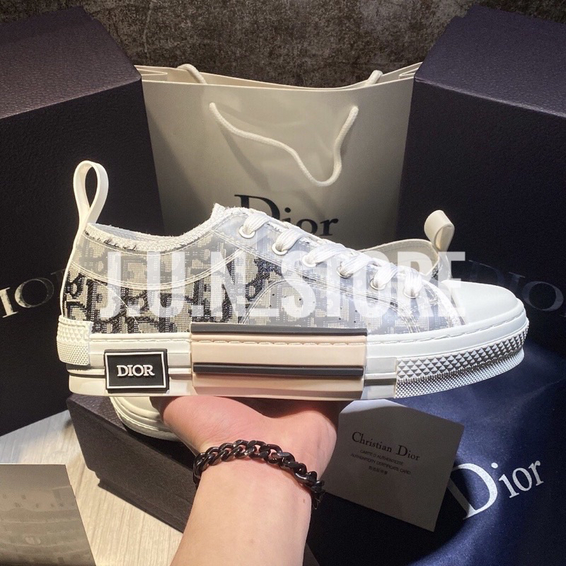 GIÀY DIO SNEAKER B23 LOW TRẮNG XÁM V2 LAI AU FULLBOX CAO CẤP