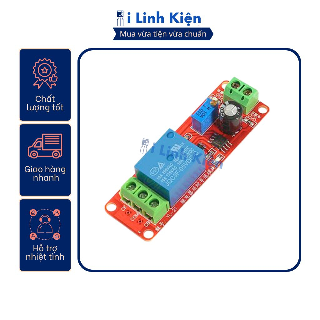 Mạch tạo trễ đóng ngắt relay 12V 5V NE555 chất lượng tốt.