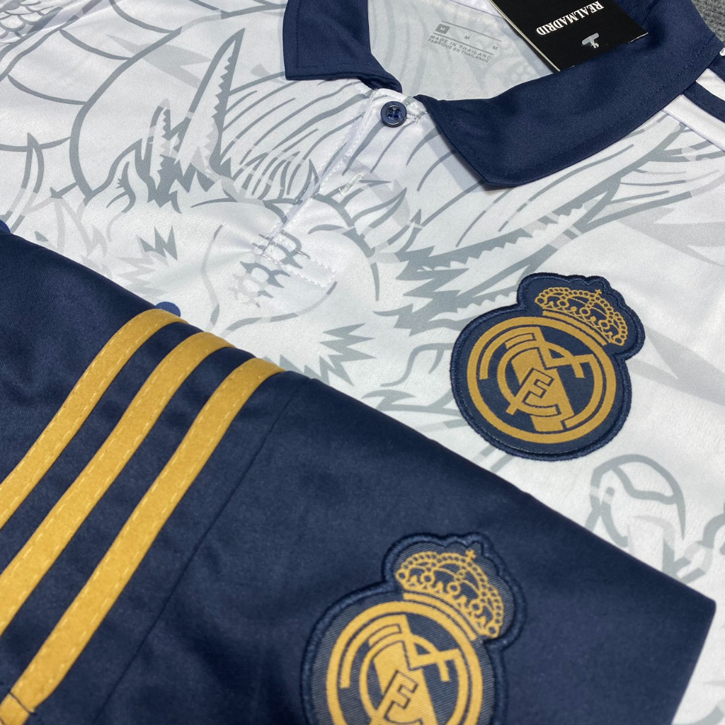 Áo Bóng Đá CLB Real Rồng Trắng - Hàng Thun Thái - Logo Thêu