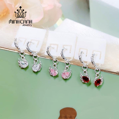 Bông Tai Bạc Thiên Nga Cho Bé - Minh Canh Jewelry
