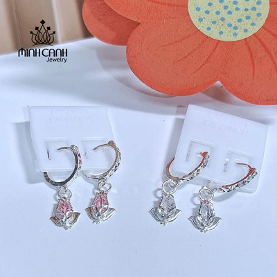 Bông Tai Bạc Hoa Hồng Cho Bé - Minh Canh Jewelry
