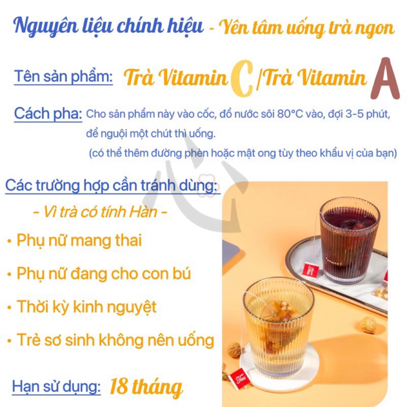 Trà túi lọc Vitamin C/ Trà Hoa Quả/ Trà Lê gai/ Trà Sáng Da