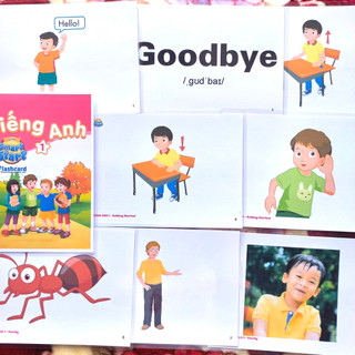 Flashcard tiếng anh 1 I Learn smart start ép platic khổ a5 và minmap sơ đồ tư duy