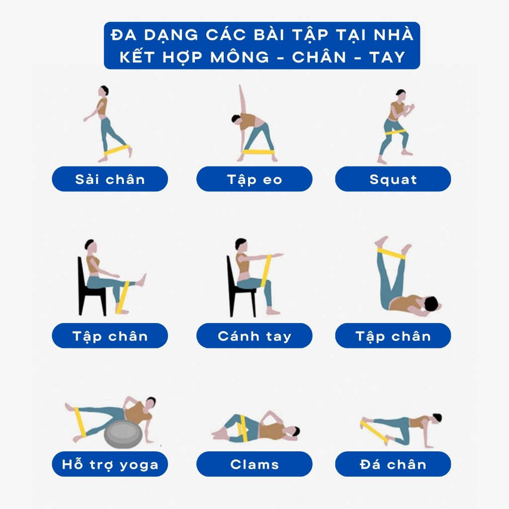 Dây Kháng Lực Miniband Aolikes Tập Toàn Thân Tập Mông Chân Gym Bóng Đá AL3601