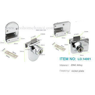 [ Hàng đẹp giá tốt] Khóa cánh kính tủ inox bóng cánh đơn hoặc cánh đôi mã LD14001 ( có ảnh thật và video)