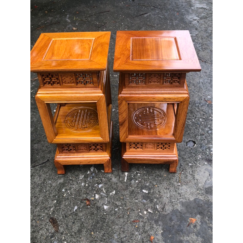 đôn đèn gỗ gõ đỏ kích thước cao 60 mặt vuông 30 cm