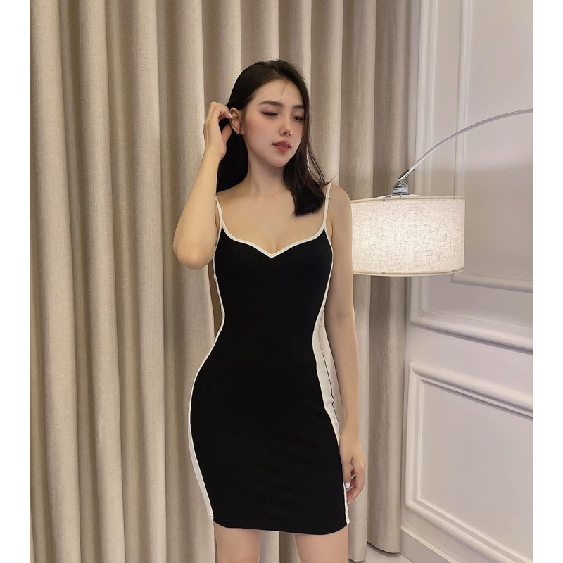 [ Hàng order shein] váy 2dây thun tăm