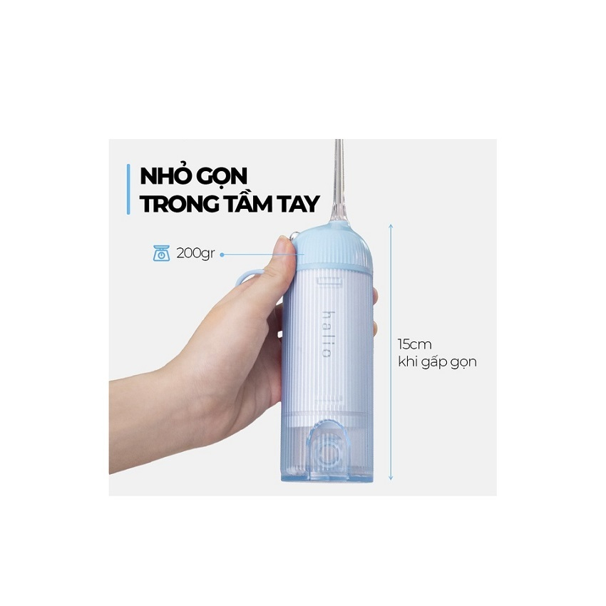 Máy Tăm Nước Cầm Tay Halio UltraClean Oral Irrigator - Sky Blue - Bảo Hành Chính Hãng 12 Tháng