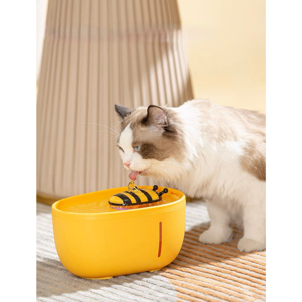 Máy lọc và phun nước tự động cho chó mèo - hình con ong vàng chăm chỉ