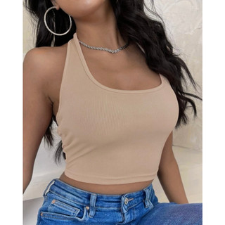 Áo croptop quai cổ basic nhiều màu - MIMY TOP
