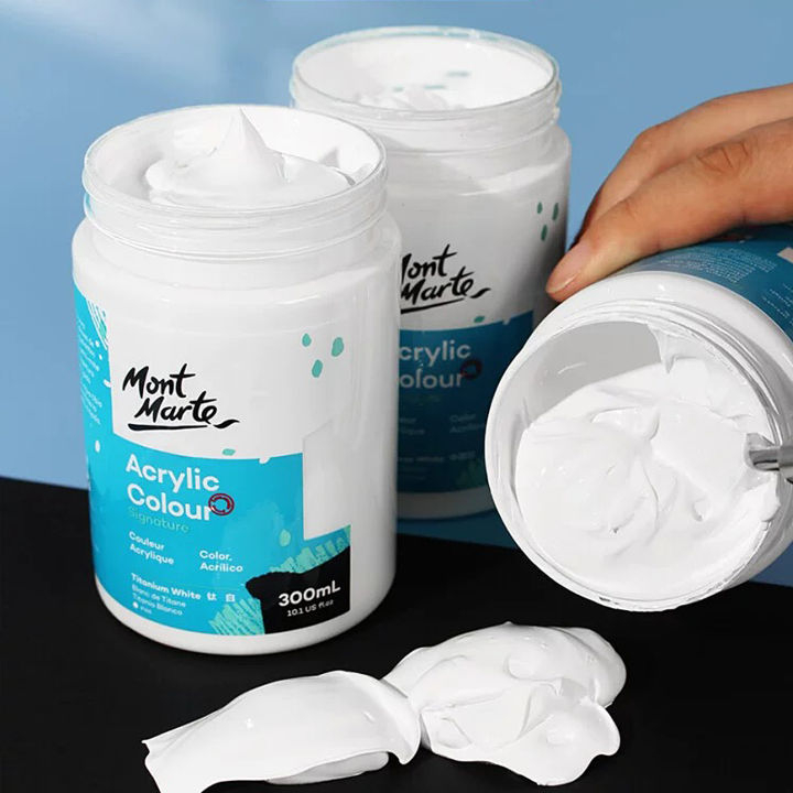Màu Acrylic Mont Marte 300mL - Màu Titanium White