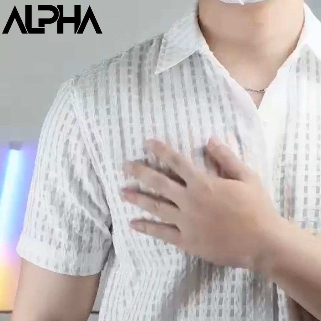 Áo sơ mi tay ngắn GEN ALPHA,sơ mi tay ngắn chất vải cotton lưới mặc mát, đi biển đi du lịch GEN03