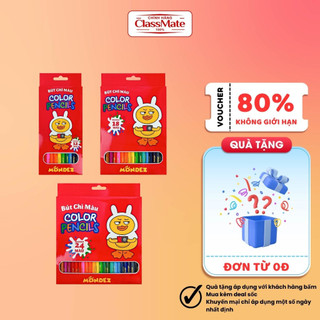 Bút Chì Màu MONDEZ 12/18/24 Màu Sắc Chuẩn, Chất Liệu Chì An Toàn, Dùng Cho Bé Tập Tô  M40001/0002/0003