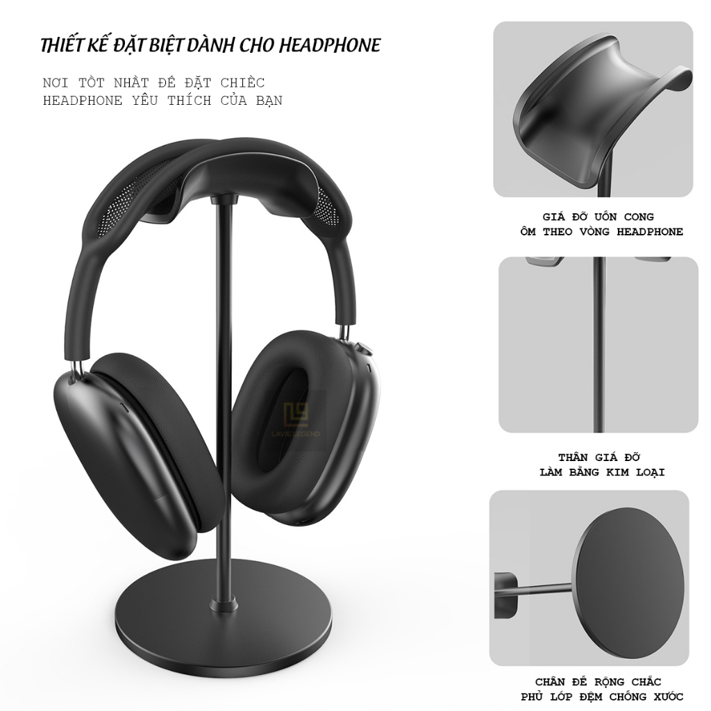 Giá treo tai nghe Giá đỡ tai nghe chụp tai chống xước chống trượt phù hợp bảo quản tất cả các loại tai nghe headphone