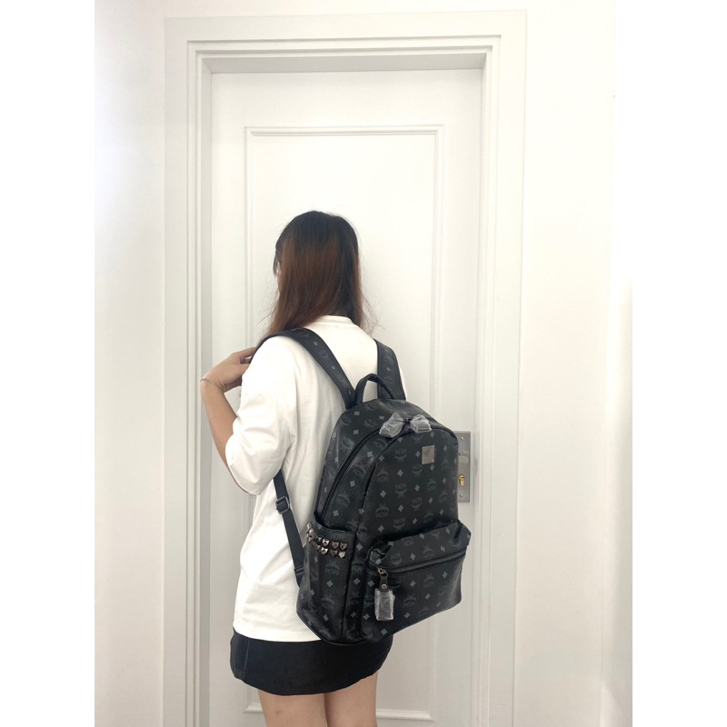 Balo Thời Trang M-0-M Nam Nữ Balo Da PU Chống nước cao cấp size 40cm đựng vừa lapptopp