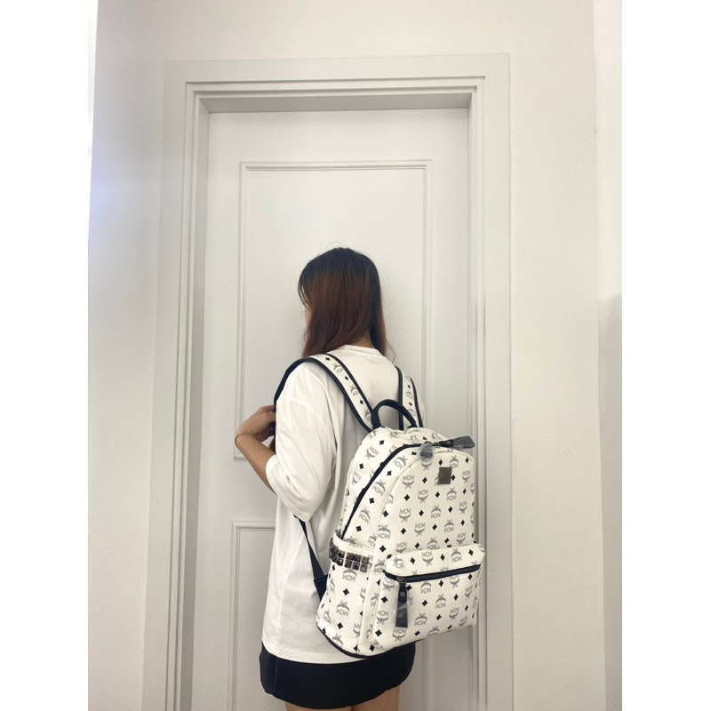 Balo Thời Trang M-0-M Nam Nữ Balo Da PU Chống nước cao cấp size 40cm đựng vừa lapptopp