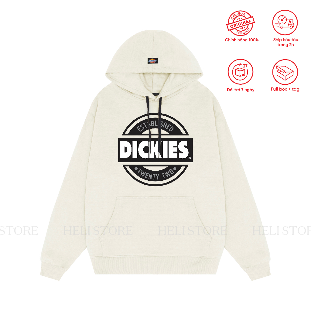 Áo hoodie nỉ  Dickies nam nữ unisex form rộng basic in ngực chính hãng - Helistore