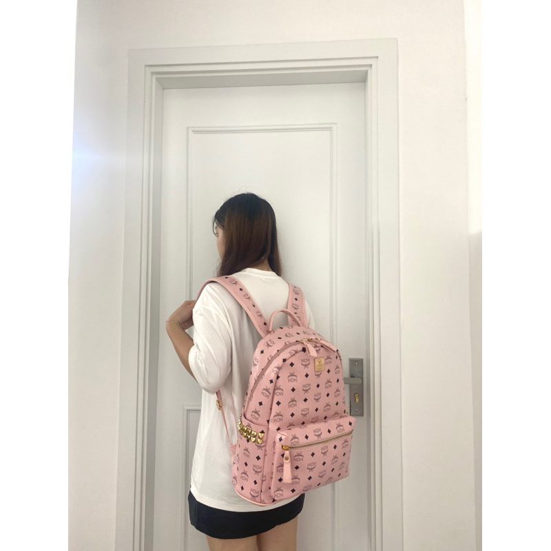 Balo Thời Trang M-0-M Nam Nữ Balo Da PU Chống nước cao cấp size 40cm đựng vừa lapptopp