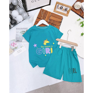  Đồ bộ bé gái quần đùi 3 Màu PONY có size đại mát mẻ mùa hè