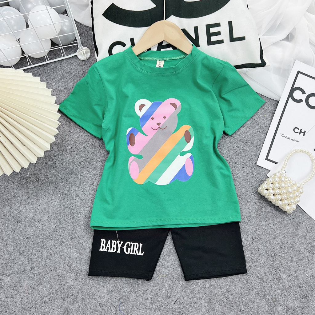 [8-40kg] Đồ bộ bé gái quần lửng 4 Màu babygirl