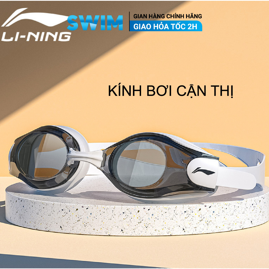 Kính Bơi Cận Thị LI-NING Độ Nét Cao Tặng Kèm Nút Tai Kính Bơi LINING Cận Thị