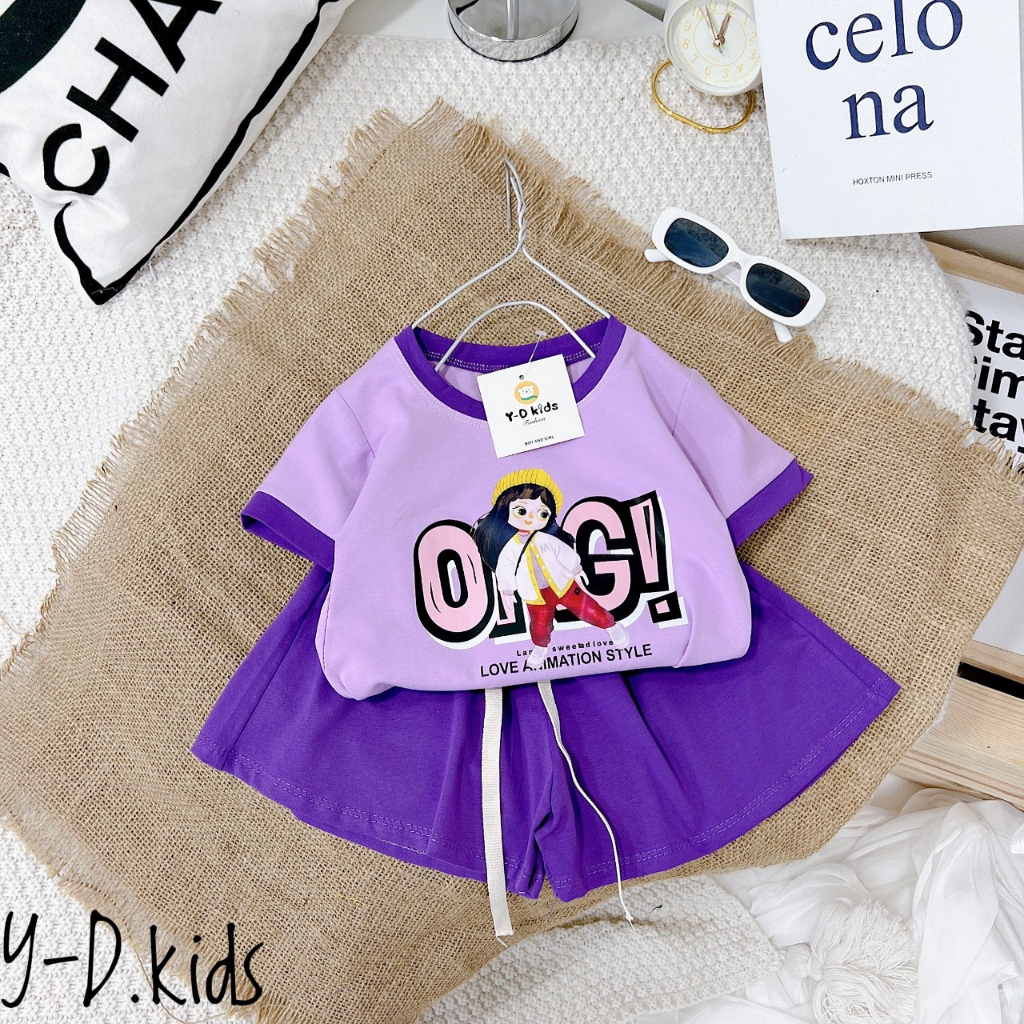 Đồ bộ bé gái quần đùi phối 4 Màu OMG