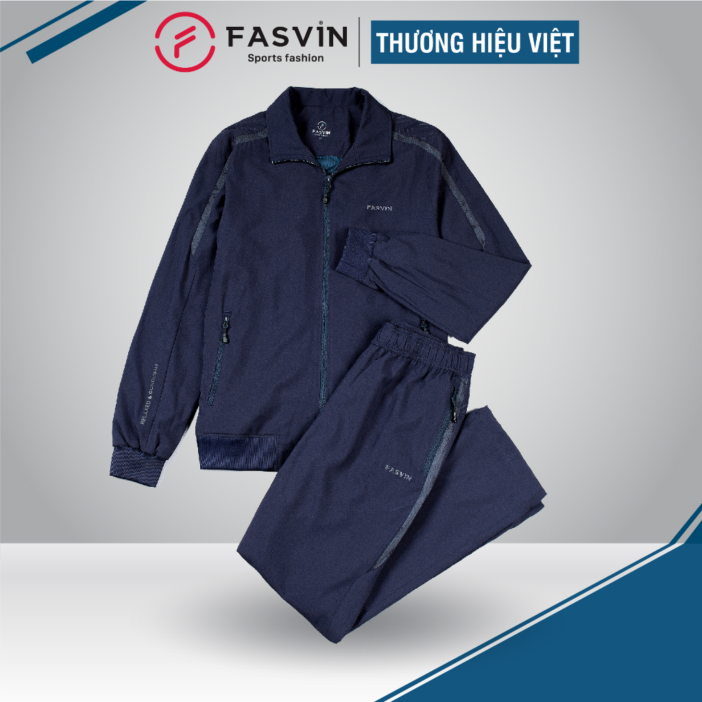 Bộ quần áo thể thao nam Fasvin BC.HN chất vải một lớp đanh chắc mềm mại co giãn thoải mái.