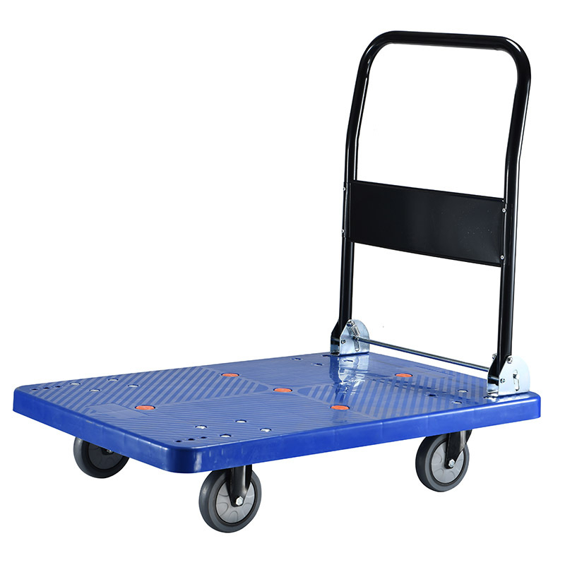 Xe Đẩy Hàng Trọng Tải Lớn 200kg Sàn Nhựa Lõi Thép Bánh Chống Ồn Xe Kéo Hàng Khung Sắt XDT08