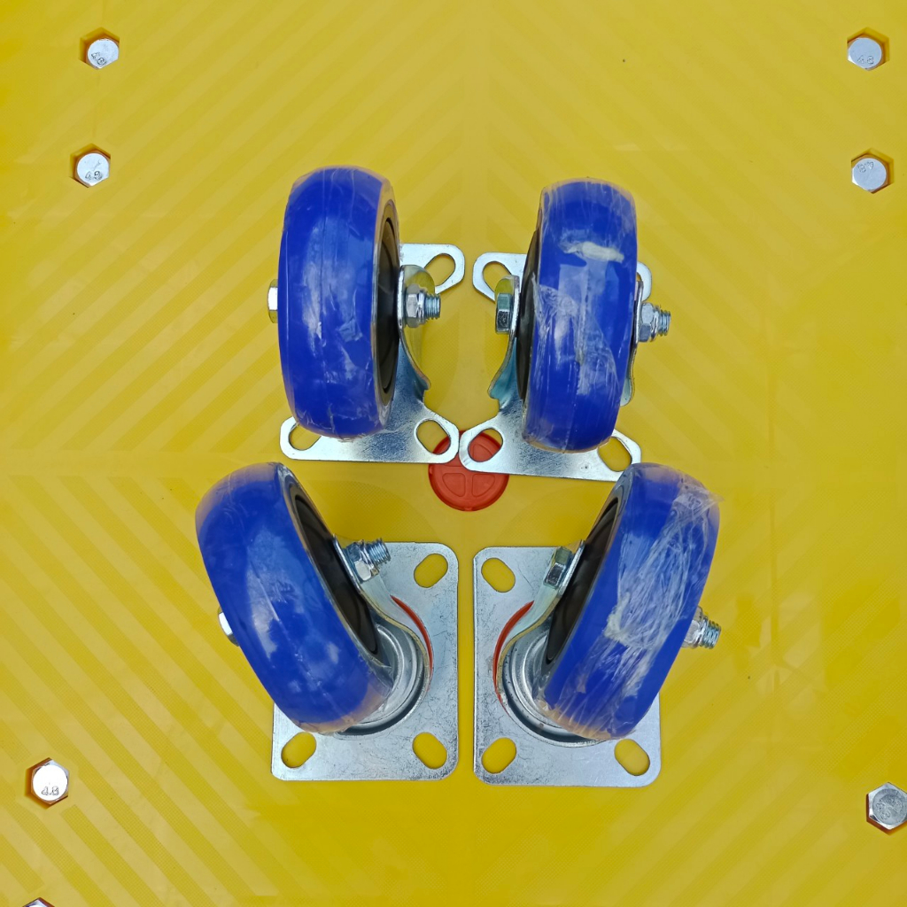 Xe Đẩy Hàng Trọng Tải Lớn 200kg Sàn Nhựa Lõi Thép Bánh Chống Ồn Xe Kéo Hàng Khung Sắt XDT08