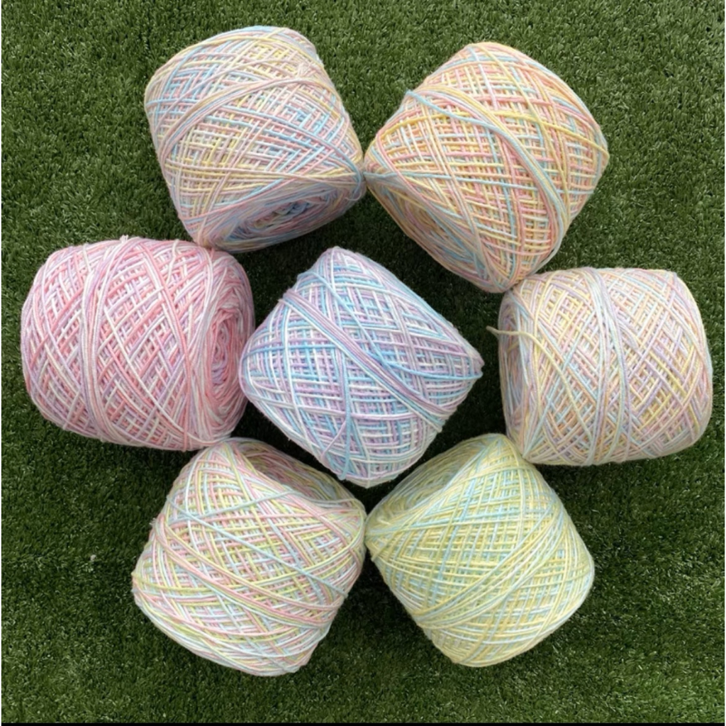 Len bông sữa cầu vồng loang màu pastel_ 50gr _ 1,7mm _ Lenchumeoo