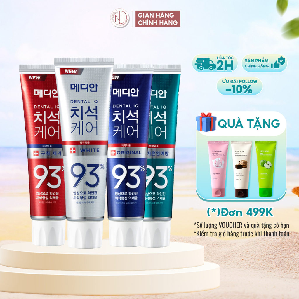 Kem đánh răng MEDIAN Dental IQ 93% Hàn Quốc 120g sản phẩm chính hãng