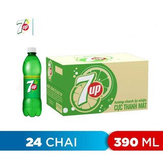 Thùng 24 chai nước ngọt có ga 7up vị chanh 390ml