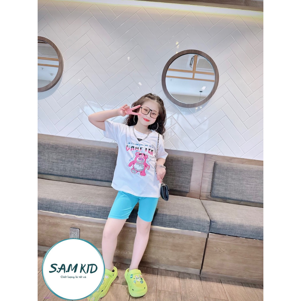 Đồ bộ bé gái quần Lửng 3 Màu gấu sấm sét