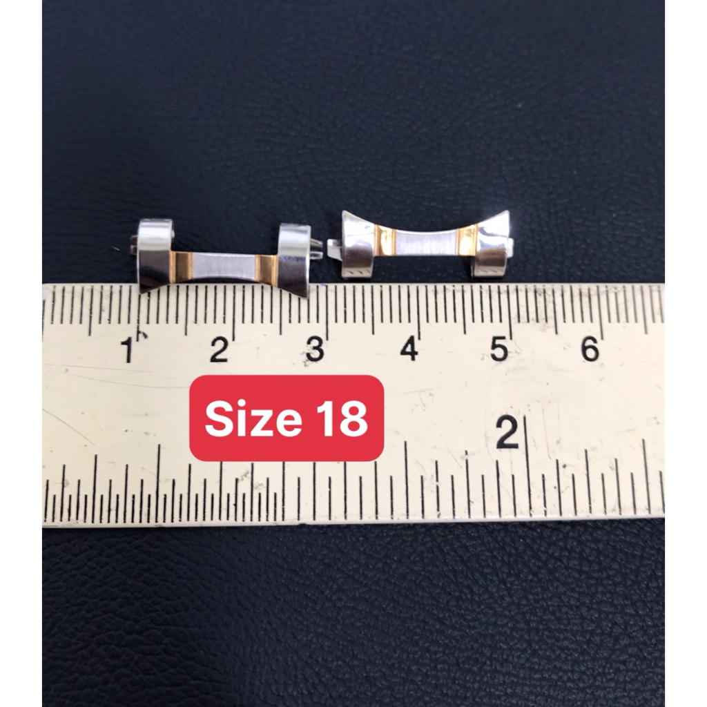 1 Cặp đầu bo  - ngàm cong dây đồng hồ Inox 3 mắt đủ size 18 20 22mm
