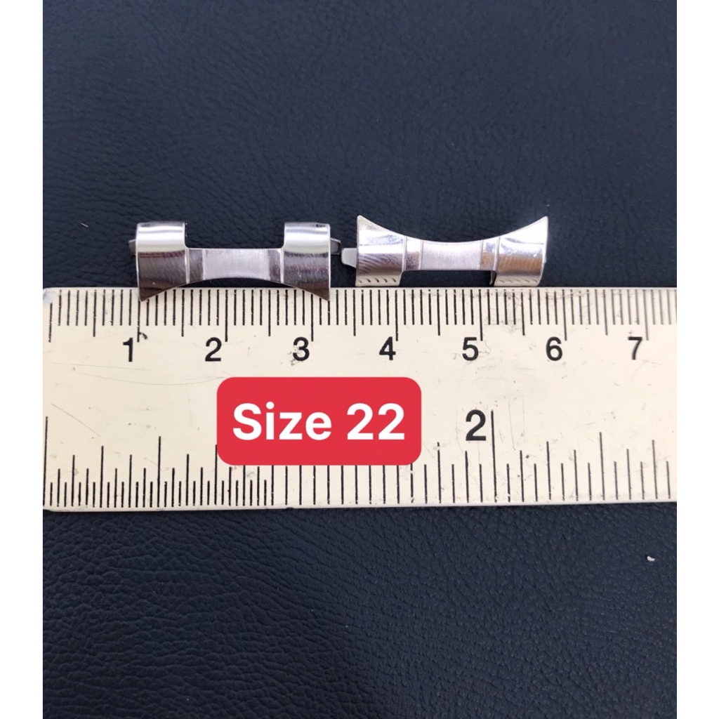 1 Cặp đầu bo  - ngàm cong dây đồng hồ Inox 3 mắt đủ size 18 20 22mm