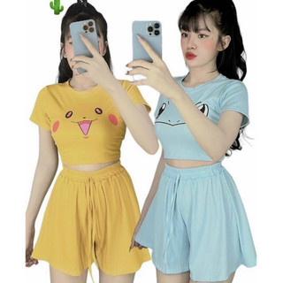 Áo thun form rộng tay lỡ pikachu 🌱🌱