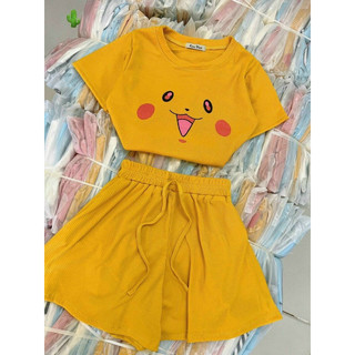 Áo thun form rộng tay lỡ pikachu 🌱🌱