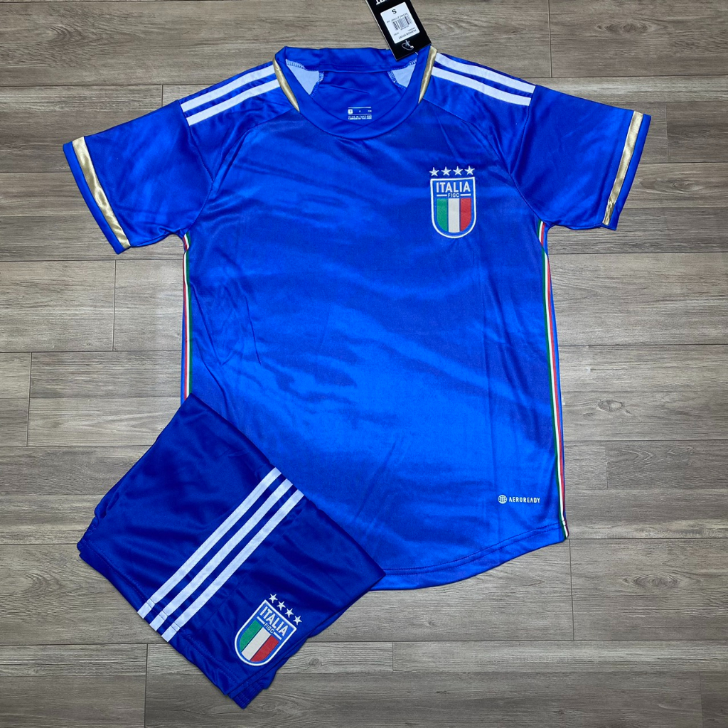 ÁO BÓNG ĐÁ ĐỘI TUYỂN ITALIA - HÀNG THUN THÁI - LOGO THÊU