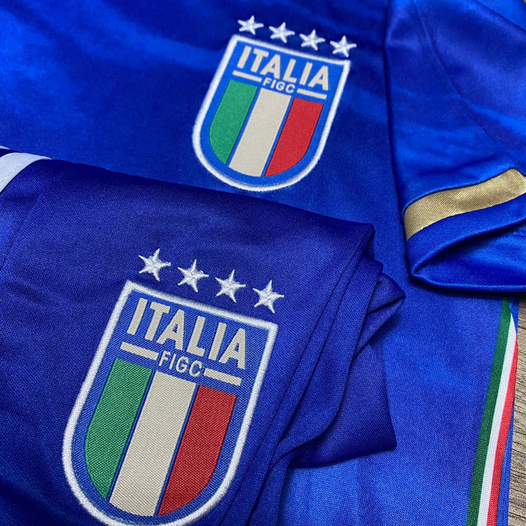 ÁO BÓNG ĐÁ ĐỘI TUYỂN ITALIA - HÀNG THUN THÁI - LOGO THÊU