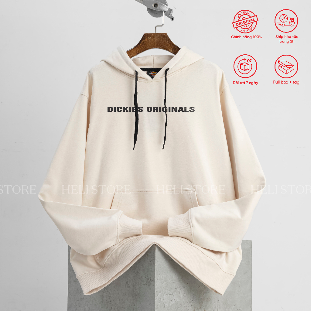 Áo hoodie  Dickies nam nữ unisex form rộng basic in ngực chính hãng - Helistore