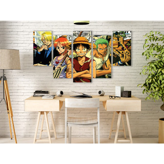 Tranh dán tường one piece, bộ 5 tranh ghép dán tường