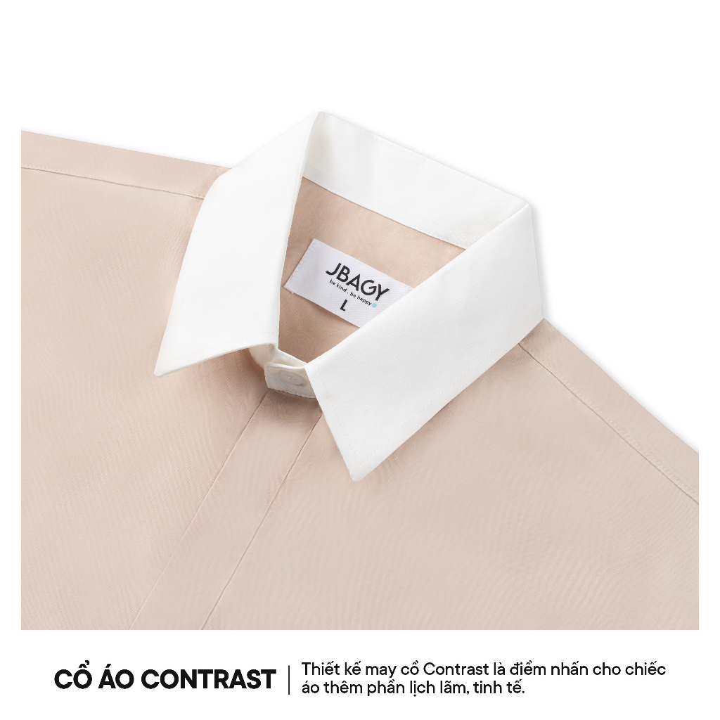 Áo sơ mi nam dài tay dáng rộng oxford vải cotton khô thoáng mát cách điệu phối màu Eric thương hiệu JBAGY - JS0105