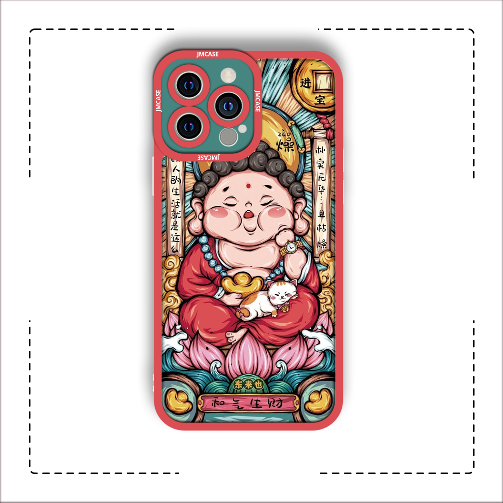 Ốp lưng iphone cạnh vuông JM CASE Mèo thần tài phong cách giàu có quý tộc 6/6pl/6s/6spl/7/7pl/8/8pl/x/xs/11/12/13/pro/